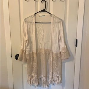 Cream and lace kimono
